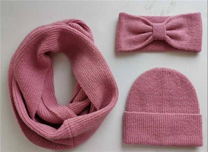 Solid Color Knitted Set